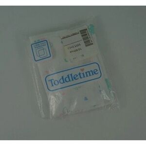 Vintage Toddletime 2 Knit Terry Washcloths Baby Infant White Green Blue Bunny